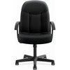 HON High-Back Executive Chair | Center-Tilt | Fixed Arms | Black Fabric - Polyester Seat - Black Polyester Back - Black Frame - High Back - 5-star Bas