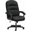 HON Pillow-Soft Executive High-Back Chair | Fixed Arms | Black Fabric - Black Plush Seat - Black Plush Back - Black Frame - High Back - 5-star Base - 