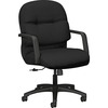 HON Pillow-Soft Mid-Back Chair | Center-Tilt | Fixed Arms | Black Fabric - Black Memory Foam, Polyester Seat - Black Foam, Polyester Back - Black Fram