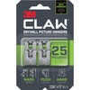 3M CLAW Drywall Picture Hanger - 25 lb (11.34 kg) Capacity - for Pictures, Project, Mirror, Frame, Art, Home, Decoration - Steel - Gray - 4 / Pack