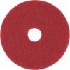 3M Red Buffer Pad 5100 - 5/Carton - Round x 14" Diameter - Buffing, Cleaning, Polishing, Scrubbing, Hard Surface - Hard Floor - 175 rpm to 600 rpm Spe