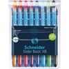 Schneider Slider Basic XB Ballpoint Pen Wallet - Extra Broad Pen Point - 1.4 mm Pen Point Size - Black, Red, Blue, Light Green, Orange, Violet, Pink, 