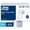 Tork Premium Bath Tissue Roll, 2-Ply - 2 Ply3.75" - 450 Sheets/Roll - 4.35" Roll Diameter - White - 450 Rolls Per Container - 80 / Carton