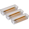 Officemate Achieva&reg; Long Supply Basket, 3/PK - 3.4" Height x 10.1" Width x 3.6" Depth - Compact, Stackable, Storage Space - White - Plastic - 3 / 