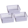 Officemate Achieva&reg; Medium Supply Basket, 3/PK - 2.4" Height x 6.1" Width x 5" Depth - Compact, Stackable, Storage Space - White - Plastic - 3 / P