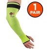 Ergodyne ProFlex 7941 Cut-Resistant Protective Arm Sleeve Pair - 18" Length - Lime - Kevlar, Yarn - Machine Washable, Heat Resistant, Moisture Wicking