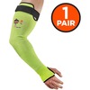 Ergodyne ProFlex 7941 Cut-Resistant Protective Arm Sleeve Pair - 22" Length - Lime - Kevlar, Yarn - Machine Washable, Heat Resistant, Moisture Wicking