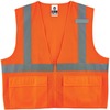 GloWear 8220Z Type R Class 2 Standard Mesh Vest - 4-Xtra Large/5-Xtra Large Size - Zipper Closure - Mesh Fabric, Polyester Mesh - Orange - Pocket, Mic