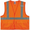 GloWear 8225HL Type R Class 2 Standard Solid Vest - Small/Medium Size - Hook & Loop Closure - Fabric, Polyester - Orange - Pocket, Mic Tab, Reflective