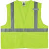 GloWear 8225HL Type R Class 2 Standard Solid Vest - Large/Extra Large Size - Hook & Loop Closure - Fabric, Polyester - Lime - Pocket, Mic Tab, Reflect