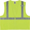 GloWear 8225Z Type R Class 2 Standard Solid Vest - Small/Medium Size - Zipper Closure - Fabric, Polyester - Lime - Pocket, Mic Tab, Reflective - 1 Eac