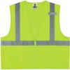 GloWear 8225Z Type R Class 2 Standard Solid Vest - 2-Xtra Large/3-Xtra Large Size - Zipper Closure - Fabric, Polyester - Lime - Pocket, Mic Tab, Refle