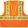 GloWear 8230Z Type R Class 2 Two-Tone Vest - Small/Medium Size - Zipper Closure - Mesh Fabric, Polyester Mesh - Orange - Pocket, Mic Tab, Reflective -
