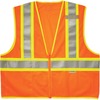 GloWear 8230Z Type R Class 2 Two-Tone Vest - Large/Extra Large Size - Zipper Closure - Mesh Fabric, Polyester Mesh - Orange - Pocket, Mic Tab, Reflect