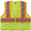 GloWear 8230Z Type R Class 2 Two-Tone Vest - 2-Xtra Large/3-Xtra Large Size - Zipper Closure - Mesh Fabric, Polyester Mesh - Lime - Pocket, Mic Tab, R