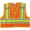 GloWear 8245PSV Type P Class 2 Public Safety Vest - Small/Medium Size - Hook & Loop Closure - Poly, Poly - Orange - Reflective, Pocket, Mic Tab, Two-t