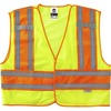 GloWear 8245PSV Type P Class 2 Public Safety Vest - Small/Medium Size - Hook & Loop Closure - Poly, Poly - Lime - Reflective, Pocket, Mic Tab, Two-ton