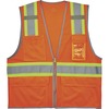 GloWear 8246Z Two-Tone Mesh Vest Type R, Class 2 - Recommended for: Baggage Handling - Small/Medium Size - Zipper Closure - Orange - Machine Washable,