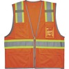 GloWear 8246Z Two-Tone Mesh Vest Type R, Class 2 - Recommended for: Baggage Handling - 2-Xtra Large/3-Xtra Large Size - Zipper Closure - Orange - Mach
