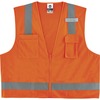 GloWear 8249Z Type R Class 2 Economy Surveyors Vest - Recommended for: Baggage Handling, Tablet, Notebook - Extra Small Size - Zipper Closure - Orange
