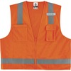 GloWear 8249Z Type R Class 2 Economy Surveyors Vest - Recommended for: Construction, Baggage Handling - Small/Medium Size - Zipper Closure - Polyester
