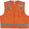 GloWear 8249Z Type R Class 2 Economy Surveyors Vest - Recommended for: Construction, Baggage Handling - 2-Xtra Large/3-Xtra Large Size - Zipper Closur