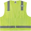 GloWear 8249Z Type R Class 2 Economy Surveyors Vest - Recommended for: Construction, Baggage Handling - Extra Small Size - Zipper Closure - Polyester,