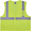 GloWear 8256Z Treated Polyester Hi-Vis Class 2 Vest - Recommended for: Accessories - Small/Medium Size - Zipper Closure - Lime - Machine Washable, Bre