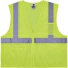 GloWear 8256Z Treated Polyester Hi-Vis Class 2 Vest - Recommended for: Accessories - Large/Extra Large Size - Zipper Closure - Lime - Machine Washable
