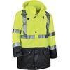 GloWear 8365BK Type R Class 3 Front Rain Jacket - Recommended for: Construction, Utility, Emergency, Airline Crew, Railway Worker, Survey Crew - 5-Xtr
