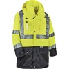 GloWear 8386 Type R Class 3 Outer Shell Jacket - Small Size - Rain, Dirt Protection - Zipper Closure - Polyurethane, Polyester Mesh, 300D Oxford Polye