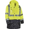 GloWear 8386 Type R Class 3 Outer Shell Jacket - Medium Size - Rain, Dirt Protection - Zipper Closure - Polyurethane, Polyester Mesh, 300D Oxford Poly
