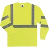 GloWear 8391 Type R Class 3 Long Sleeve T-Shirt - Small Size - Polyester - Lime - Breathable, Moisture Resistant, UV Resistant, Reflective, Heat Resis