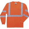 GloWear 8391 Type R Class 3 Long Sleeve T-Shirt - Small Size - Polyester - Orange - Breathable, Moisture Resistant, UV Resistant, Reflective, Heat Res