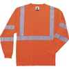 GloWear 8391 Type R Class 3 Long Sleeve T-Shirt - Large Size - Polyester - Orange - Breathable, Moisture Resistant, UV Resistant, Reflective, Heat Res