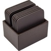 Dacasso Leather Square Coaster Set - Square - Chocolate Brown - Top Grain Leather - 1Each