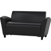 Safco Santa Cruz Lounge Settee - 41" Width55" x 34.3" x 32.3" - Leather Black Seat - Leather Black Back - 1 Each