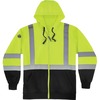 GloWear Zip-Up Hi-Vis Hooded Sweatshirt - Recommended for: Construction, Biking, Snowmobiling, Outdoor, Ice Fishing, Traffic - Large Size - Dirt, Grim