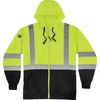 GloWear Zip-Up Hi-Vis Hooded Sweatshirt - Recommended for: Construction, Biking, Snowmobiling, Outdoor, Ice Fishing, Traffic - X-Large Size - Dirt, Gr