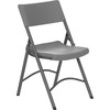 Cosco Zown Classic Commercial Resin Folding Chair - Gray Seat - Gray Back - Gray Steel, High Density Resin, High-density Polyethylene (HDPE) Frame - F
