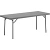 Dorel Zown Corner Blow Mold Large Folding Table - 4 Legs - 800 lb Capacity x 72" Table Top Width x 30" Table Top Depth - 29.25" Height - Gray - High-d