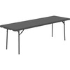 Dorel ZOWN 96" Commercial Blow Mold Folding Table - 4 Legs - 1000 lb Capacity x 96" Table Top Width x 30" Table Top Depth - 29.30" Height - Gray - Hig