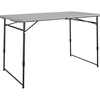 Cosco Fold Portable Indoor/Outdoor Utility Table - 200 lb Capacity - Adjustable Height - 48" Table Top Width x 24" Table Top Depth - 28" Height - Gray
