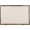 U Brands Linen Bulletin Board, 35" X 23" , Rustic Wood Frame - 35" Height x 23" Width - Tan Linen Surface - Self-healing, Durable, Mounting System, Ta