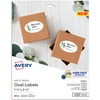 Avery&reg; Matte White Sure Feed Labels - 1 1/2" Height x 2 1/2" Width - Permanent Adhesive - Oval - Laser, Inkjet - White - Paper - 18 / Sheet - 25 T