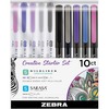 Zebra Pen MIDLINER Marker/SARASA Fineliner Creative Starter Set - Needle Marker Point Style - Multi Ink - 10 / Pack