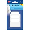 Avery&reg; Ultra Tabs Repositionable Multi-Use Tabs - 24 Tab(s) - 8 Tab(s)/Set - Clear Film, White Paper Tab(s) - 3