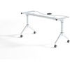 Lorell Spry Nesting Training Table Base - White Folding Base - 2 Legs - 29.50" Height - Assembly Required - Cold-rolled Steel (CRS) - 1 Each