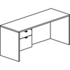 Lorell Prominence 2.0 3/4 Left-Pedestal Desk - 66" x 30"29" , 1" Top, 0.1" Edge - 2 x File, Box Drawer(s) - Single Pedestal on Left Side - Band Edge -