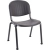 Lorell Low-Back Stack Chairs - Polypropylene Seat - Polypropylene Back - Low Back - Four-legged Base - Black - 4 / Carton